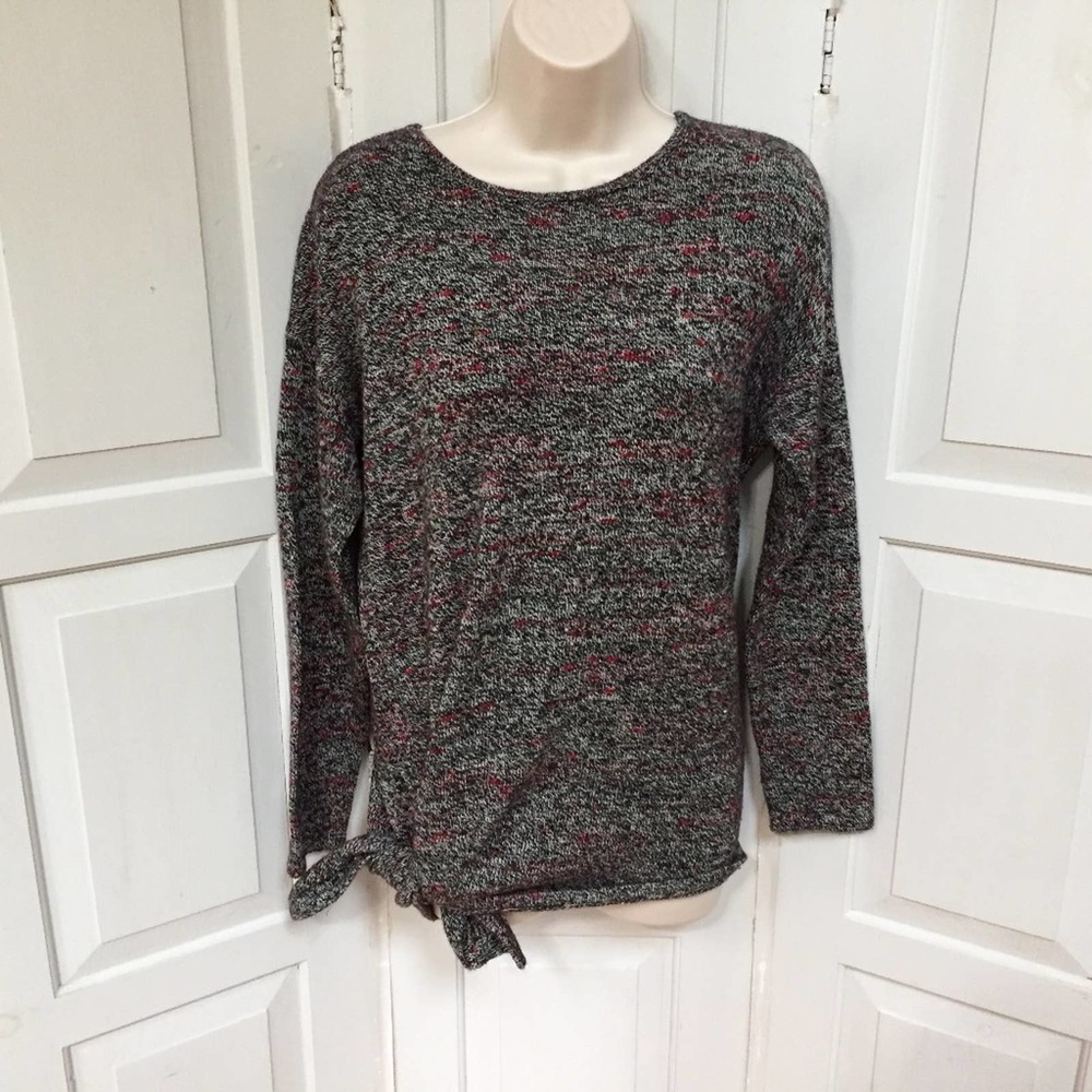 J. Jill Black Gray Red Pullover Sweater